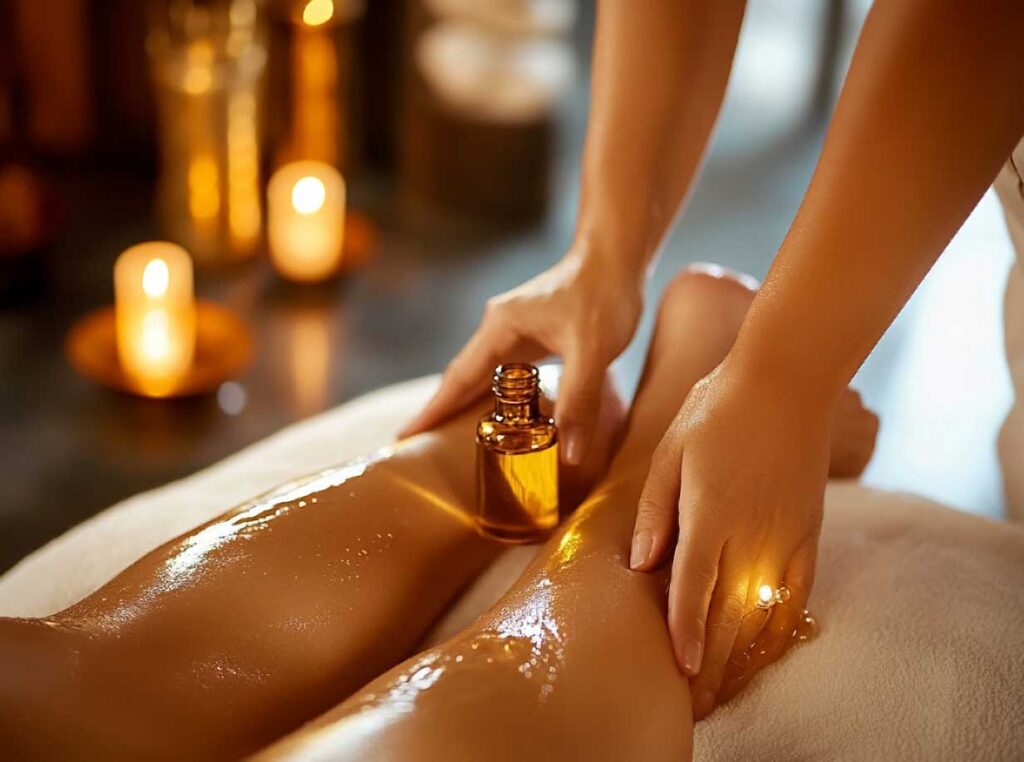 Massage huile anticellulite